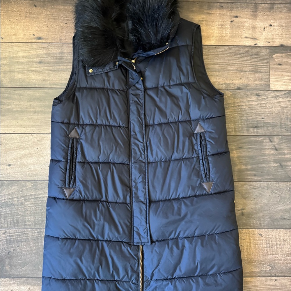 Zara Black Outerwear with Faux Fur